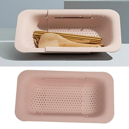 

Collapsible Colander And Strainer Basket Over The Sink Drain Colanders