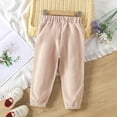 thumbnail image 4 of LYHaoo Girls Corduroy Pants For Toddler Kids Soft Comfortable Casual Long Pants With Elastic Waist For Everyday Wear And Outdoor Activities Casual Flowy Pants Sizes 18-24 Months Beige, 4 of 5