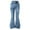 E292-Blue, variant on Embroidered Heart Flare Leg Jeans for Girls, Washed Slim Fit Stretch Denim, Bootcut Trousers with Comfort Waist, Size 6-13 Years