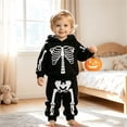 thumbnail image 5 of ZHOGXU Boys Halloween Sweatshirt Sets Skeleton Glowing Long Sleeve Hoodie With Pant Outfits Kids 2 Piece Set,Black,4-5 Years, 5 of 8