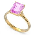 thumbnail image 2 of 2.50 Carat Beautiful Emerald Cut Pink Sapphire Gemstone Solitaire Wedding Ring for Women 18K Yellow Gold Size 4.5 by Diamond-Capitals, 2 of 8