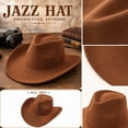 thumbnail image 2 of Clossjun Womens Western Cowboy Hats Studded Pinched Cowgirl Caps Wide Brim Fedoras Beanies with Belt Buckle Party Outdoor Activity Head Wear, 2 of 6
