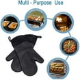 thumbnail image 4 of BEMS-(Negro) Guantes de horno profesionales, guantes de cocina de silicona, guantes anticalor, guantes extendidos para pizza y cocina, 4 of 5