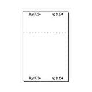 Print-Ready Blank Ticket Sheets, 4-1/4" x 6-1/2", 2 Tickets Per Sheet, Perfed Stubs and Consec Numbers, Ticket Size: 2-1/8" x 6-1/2" on White 67-lb Vellum - 250 Sheets (500 Tickets)