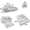 thumbnail image 3 of 78.7" King Foldable Sofa Bed, Lazy Sofa Couch, 3-in-1 Multi-Functional Sleeper Sofa Bed, Teddy Futon Sofa, Floor Loveseat Sofa, Human Dog Bed, Bean Bag Lounge Recliner for Living Room, Grey, 3 of 9