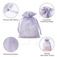 thumbnail image 2 of Bolsas de organza con cordón QIANF, 15 x 23 cm, color lila, 20 unidades, 2 of 7