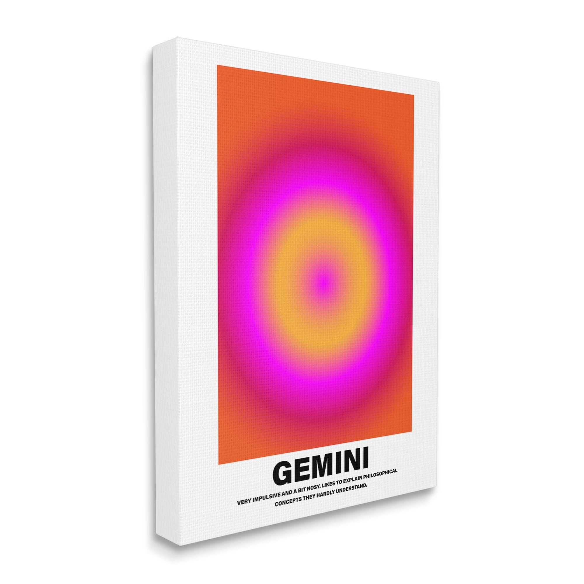 Stupell Industries Funny Gemini Astrology Abstract Painting Gallery Wrapped Canvas Art Print Wall Art, 36 x 48