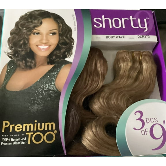 Sensationnel Premium Too Shorty 100% Human Blend Hair weaving - Style: Body Wave 3 PCS of 9” ( Color # DXR273