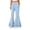 Sky Blue, variant on Flare Pants for Women Wide Leg Elastic Waist Loose Casual Pants Layered Ruffled Hem Pants with Pockets, 2XL