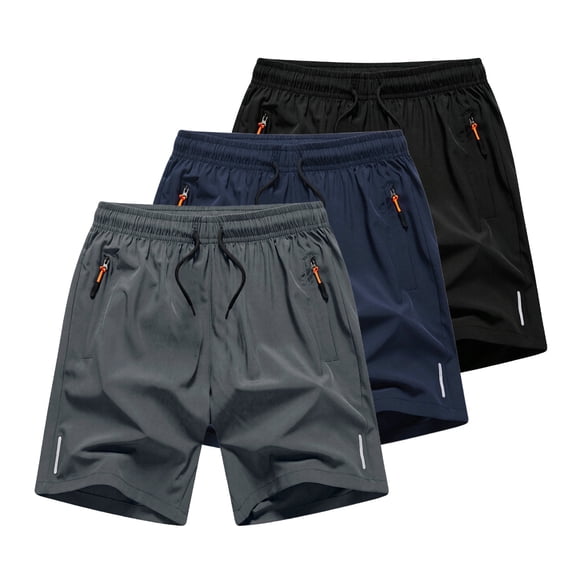 Dvprdro 3PC Childrens Summer Solid Shorts Elastic Waistband Pocket Casual Sports Shorts Kids 3-20 Years