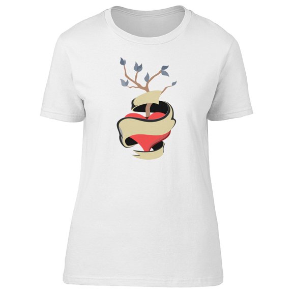 Cool Retro Heart And Tree Tee Women's -Image by Shutterstock