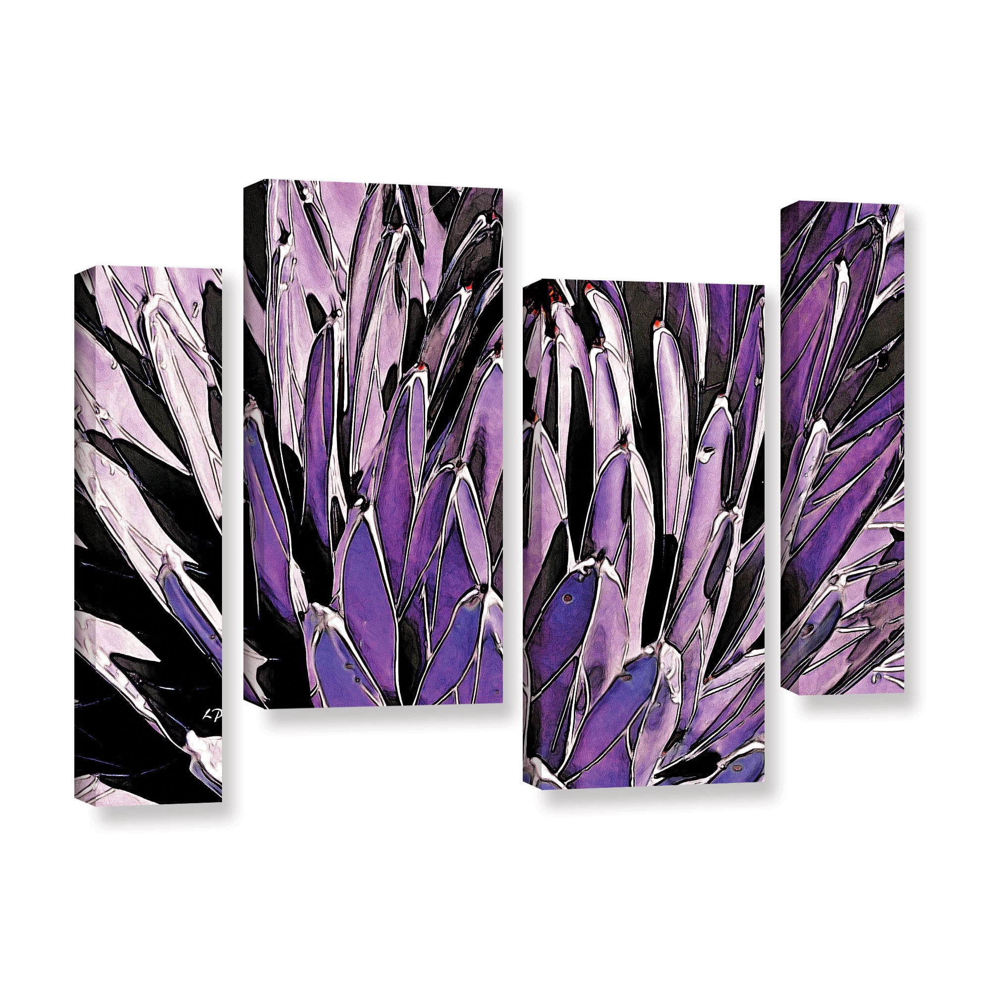 ArtWall Linda Parker "Queen Victoria Agave" 4-Piece Gallery-wrapped Canvas Staggered Set