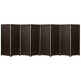 thumbnail image 2 of Red Lantern 4 ft. Short Woven Fiber Outdoor All Weather Folding Screen - 8 Panel - Dark Brown, 2 of 6