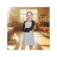 thumbnail image 4 of Sunny Fashion Girls Dress Gray Cat Print 3D Graphic Basic Tunic Long Sleeve Playwear Daily Comfortable 6 Years, 4 of 7
