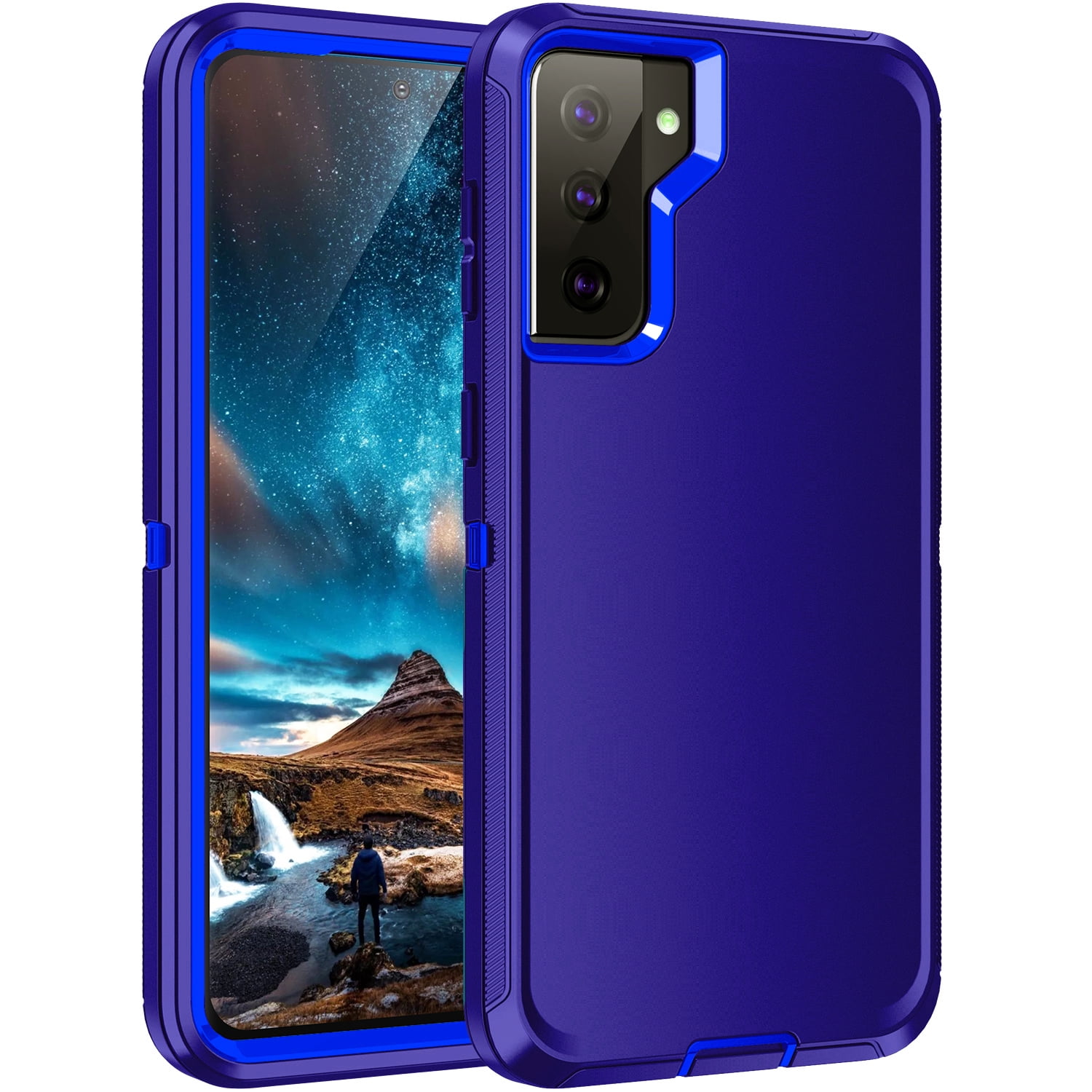 RegSun for Galaxy S21 Plus 5G Case,Shockproof 3-Layer Full Body Protection [Without Screen Protector] Rugged Heavy Duty High Impact Hard Cover Case for Samsung Galaxy S21 Plus 5G 6.7"，Dark Blue