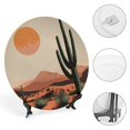 Zhiwo Cactus Bone China Decorative Plate Room Decoration Elegant Crafts Wall Hanging Tabletop