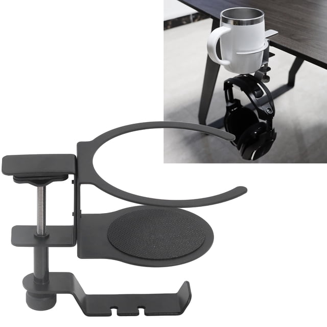 Soporte de Soporte de Soporte parauriculares de la percha Universal 2 en 1 360 Grados Rotado Auriculares Cuba de Agua Curca Para Cuerra para Asojos Tazas