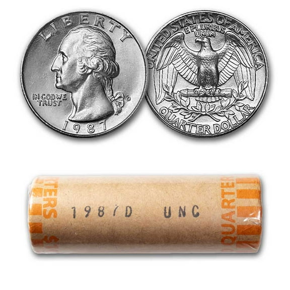 1987-D Washington Quarter 40-Coin Roll BU
