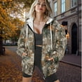 thumbnail image 5 of Garronmavis Camo Leaves Long Sleeve Hoodies for Women Lightweight Warm Full Zip Up Sweatshirts for Women Comfortable Versatile Oversized Long Sleeve Winter Clothing Outfits, 5 of 7