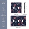 thumbnail image 2 of Yayeee Toggle Light Switch Wall Plate 2-Gang 4.56"x4.48" Decorative Outlet Cover, Red and Blue Fireworks Pattern, 2 of 7