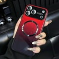 thumbnail image 7 of for iPhone 17 Promax Gradient Glass-Gloss Case with Magnetic Magsafe Compatible Design, Stylish Slim Profile, Luxury Gradient Phone Case for Men and Women (Fuchsia, for 17 Pro), 7 of 7