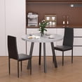 thumbnail image 6 of 2-Piece Modern Round Dining Table Set with 2 Black Chairs - Compact for Kitchen, Apartment & Terrace, 6 of 6