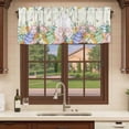 thumbnail image 6 of 2 Pack Valances for Window, Easter Short Curtains for Kitchen Bedroom Living Room, Spring Rabbit Ears Foot Colorful Eggs Leaf Floral Rod Pocket Small Window Treatment Valance Drapes 42 x 12 Inch, 6 of 8