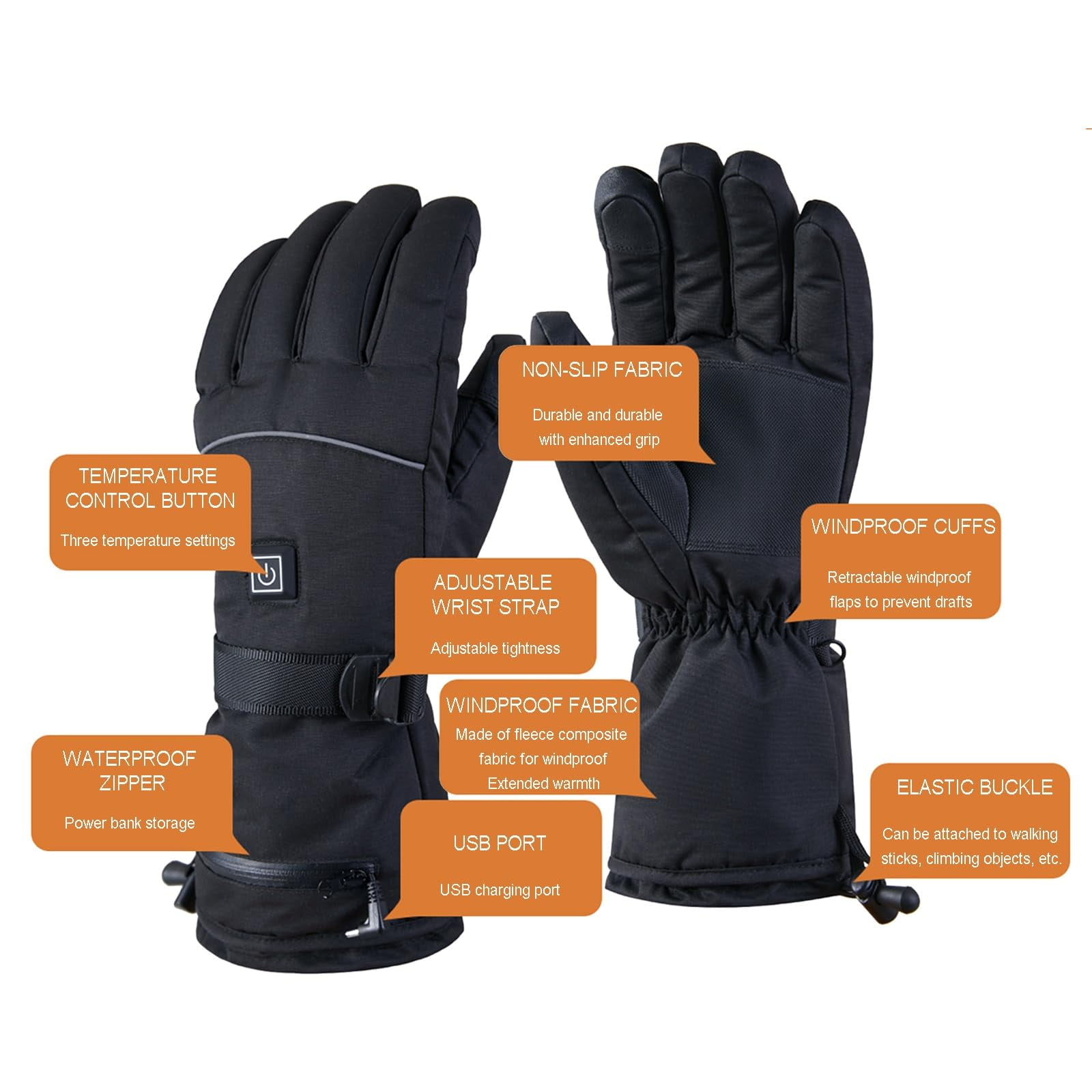 Thin Heated Gloves Liners& Hand Warmer for Men Women Rechargeable, Pouch with 7.4V Fast Heating Battery, 3 Heat Modes, Waterproof & Touchscreen for Outdoor Fishing Working Hunting Hiking Skiing