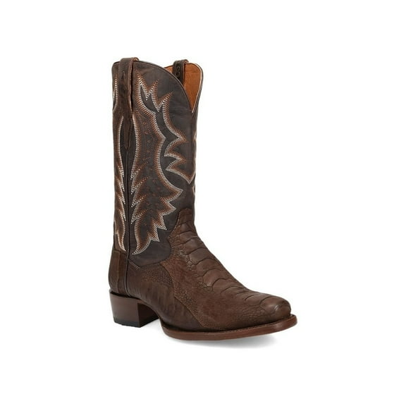 Dan Post Western Boots Mens Ostrich Leg Anders Snip Toe Brown DP3103