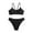 Black, variant on LIUJUNSHOP Women's Solid Spaghetti Strap Bralette Bikini Set Two Piece Swimsuit