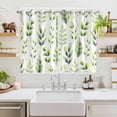 thumbnail image 2 of Sage Green Leaves Kitchen Curtains Window Panels, Summer Botanical Farmhouse Leaf Watercolor Insulated Window Treatment Curtain, Grommet Curtains for Bedroom/Living Room/Bathroom, 2 Piece 52"Wx72"L, 2 of 8