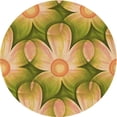 thumbnail image 1 of Ahgly Company Machine Washable Indoor Round Transitional Yellow Area Rugs, 6' Round, 1 of 7