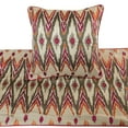 thumbnail image 3 of The HomeCentric King Queen Twin Multi Color & Pink Decorative Twin 53"x18" Bed Runner With 2 Pillow Cover, Embroidered & Beaded Bed Scarf on Cotton Linen fabric - My Ikat Love, 3 of 4