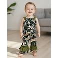 thumbnail image 6 of BemeyourBBs Baby Girls Camouflage Outfit Toddler Girls Cami Jumpsuit Sleeveless Suspender Flared Pants Overalls, 6 of 9