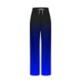 thumbnail image 5 of Lydiaunistar Womens High Waist Elastic Checkered Print Long Pants with Drawstring & Side Pockets for Sports Casual Beach - All Season Polyester Blue, 5 of 5