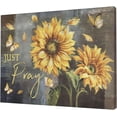 thumbnail image 2 of Farmhouse Sunflower Wall Art Rustic Christian Religion Butterfly Bible Verse Pictures Wall Decor Just Pray Quotes Canvas Painting Print Artwork Framed for Living Room Bedroom Bathroom 16"×12", 2 of 6