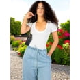 thumbnail image 4 of Player Mujer Texturizada Casual Stretch Blusa Dama Top, 4 of 5