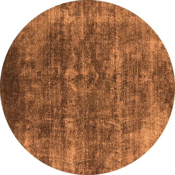 Ahgly Company Indoor Round Oriental Orange Industrial Area Rugs, 7' Round
