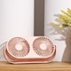 thumbnail image 2 of Methold Ventilador de refrigeración USB de doble cabezal de 360°, circulador de aire de verano, aromaterapia, ventilador de coche para el hogar Electrónica rosado, 2 of 8