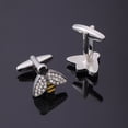 thumbnail image 3 of Gemelos con diseño de abeja para hombre, cristal espumoso, esmalte y miel, 3 of 3