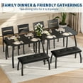 thumbnail image 6 of 4-Piece Dining Table Set for 4 – Upholstered Bench & 2 Chairs – Space-Saving Metal Frame Dinette – Perfect for Small Apartments, Studios, Dining Rooms, 6 of 7