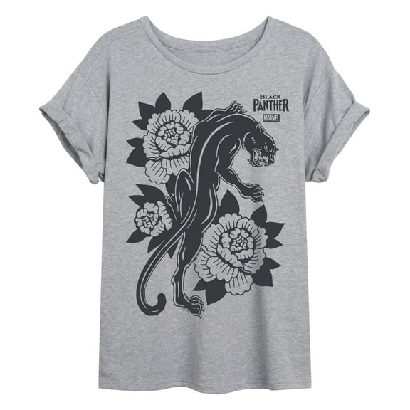 Marvel - Black Panther Old School Tattoo - Womens Oversized Graphic T-Shirt