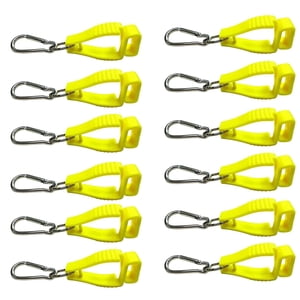 Glove Clips for Work Glove Holders Glove Belt Clip with Metal Carabiners for Construction Worker Guard Labor(Yellow)