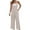 Khaki, variant on IROINNID Sleeveless Jumpsuit For Women Full-Length Fashion Casual Sold Shoulder Button Suspender Jumpsuits Wide Pocket Leg Pant Jumpsuit
