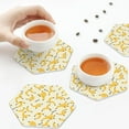 thumbnail image 4 of Leather Coasters with Heat-resistant for Drinks, Banana -标题2 Hexagon, 4 of 5
