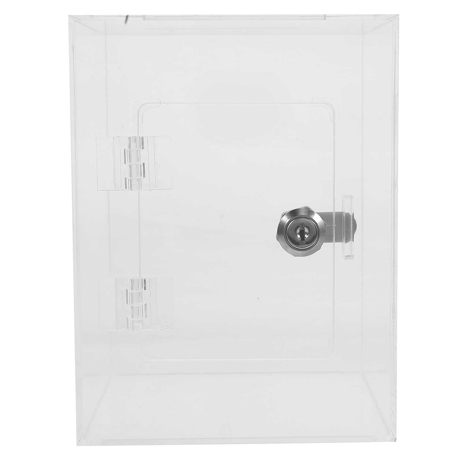 EXHUMKY Lockable Clear Acrylic Donation and Suggestion Box with Key - Secure Collection Container for Donations and Feedback