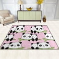 thumbnail image 3 of Coolnut Lightweight Soft Area Rugs, 80 x 58 inch（6'8" x 4'10"） Cute Pandas Bamboo Floor Mat for Kids Playing Room Hardwood Floor Living Room Nursery Rugs, 3 of 6