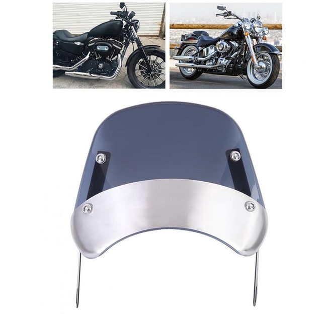 Hilitand Retro Front Windshield,Motorcycle Windscreen Guard,Universal Retro Round Headlamp Fairing Front Windshield For 5-7in Headlights