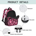 thumbnail image 4 of Black and Pink Leopard Print Backpack for School, Cute School Bag with Adjustable Shoulder Straps and Padded Back, 15"x11.42"x5.5", 4 of 5