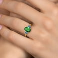 thumbnail image 4 of Gem Stone King 10K Yellow Gold Green Nano Emerald and Persian Blue Moissanite Engagement Ring for Women | 1.96 Cttw | Oval 9X7MM | Gemstone May Birthstone | Size 5, 4 of 6